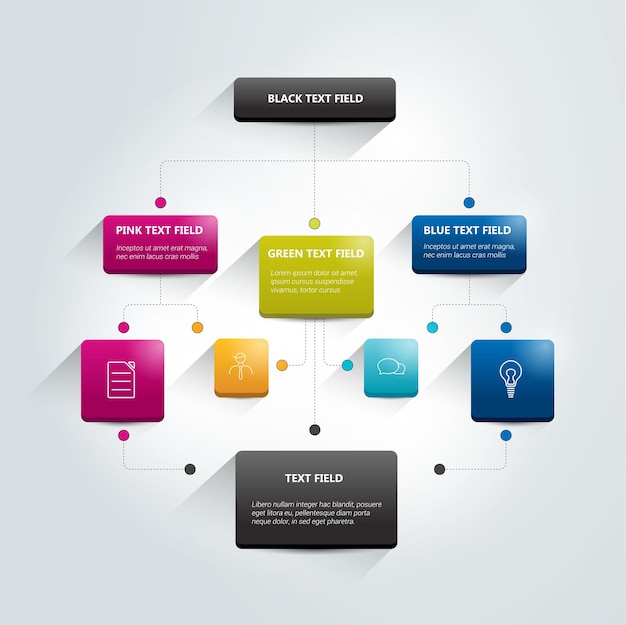 Schemat Blokowy Infografiki Schemat Kolorowych Cieni