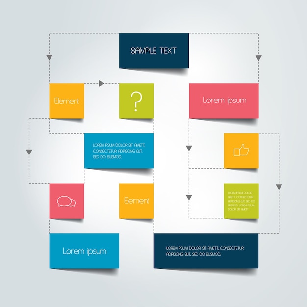 Schemat schematu blokowego Elementy infografiki Projekt wektorowy