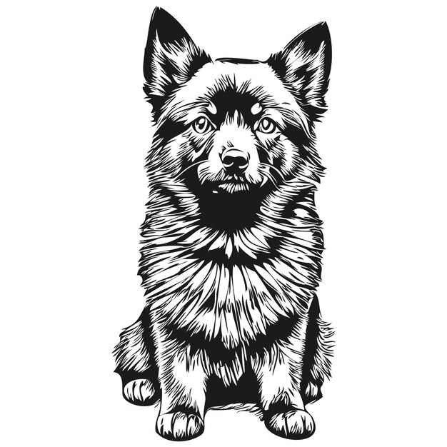 Plik wektorowy schipperke sylwetka psa zwierzę domowe clipart wektor zwierzęta rysunek czarno-biały realistyczna sylwetka zwierzęcia