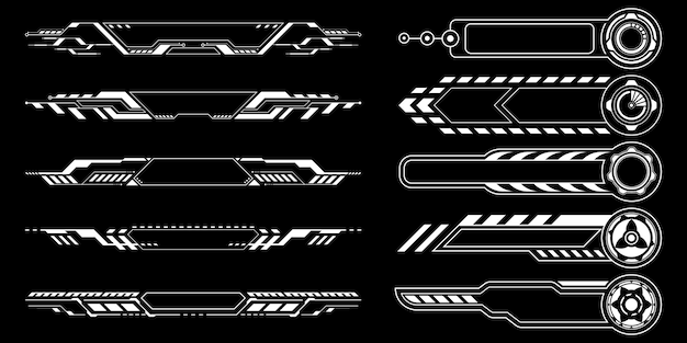 Scifi futurystyczny hud dashboard wyświetlający ekran technologii wirtualnej rzeczywistości Zestaw interfejsu użytkownika