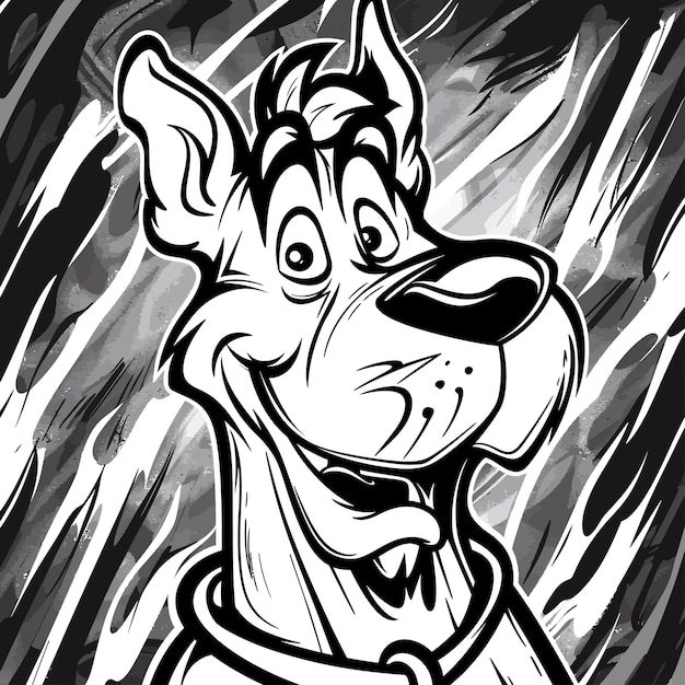 Plik wektorowy scooby_doo_black_and_white_vector_illustration