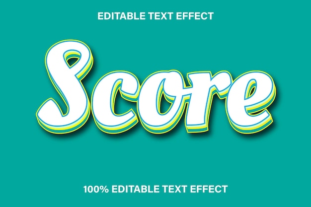 Score Edytowalny Efekt Tekstowy 3 D Emboss Gradient Style Design