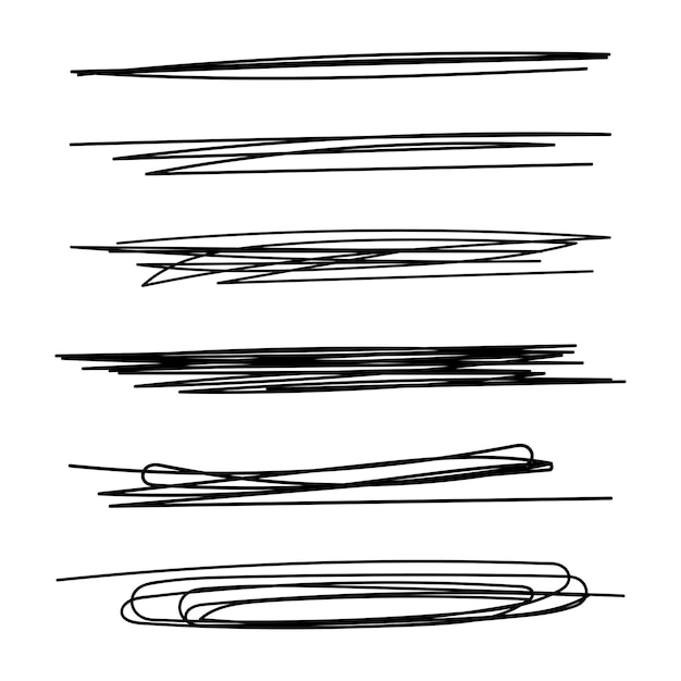 Scribble Set Doodle Lines Squares