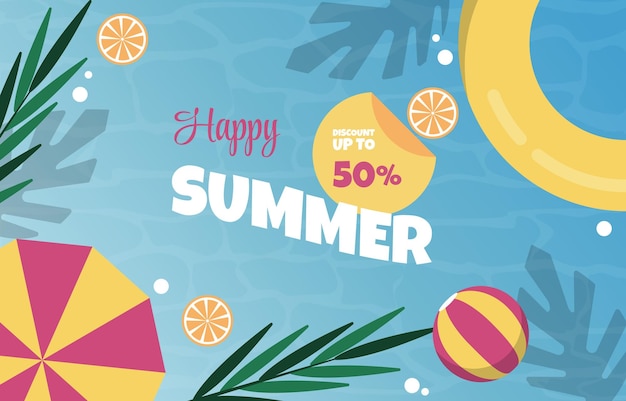 Sea Beach Fruit Summer Sale Holiday Event plakat szablon