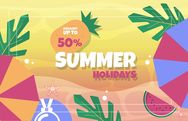 Sea Beach Fruit Summer Sale Holiday Event Plakat Szablon