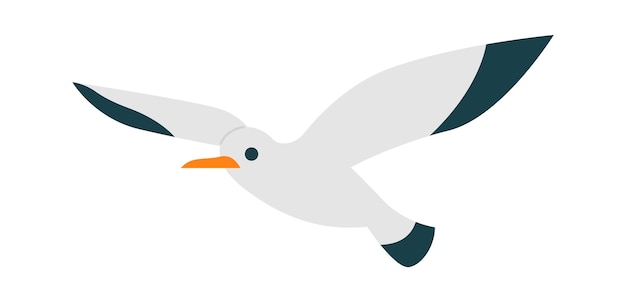 Plik wektorowy seagull ptak latać płaską ikonę wolność otwarte skrzydła