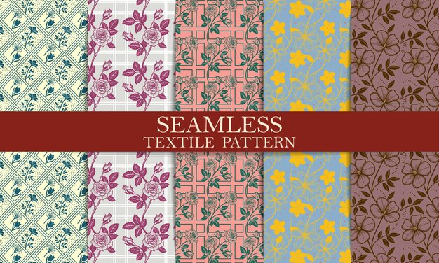 Seamless Textile Pattern with Floral Motifs