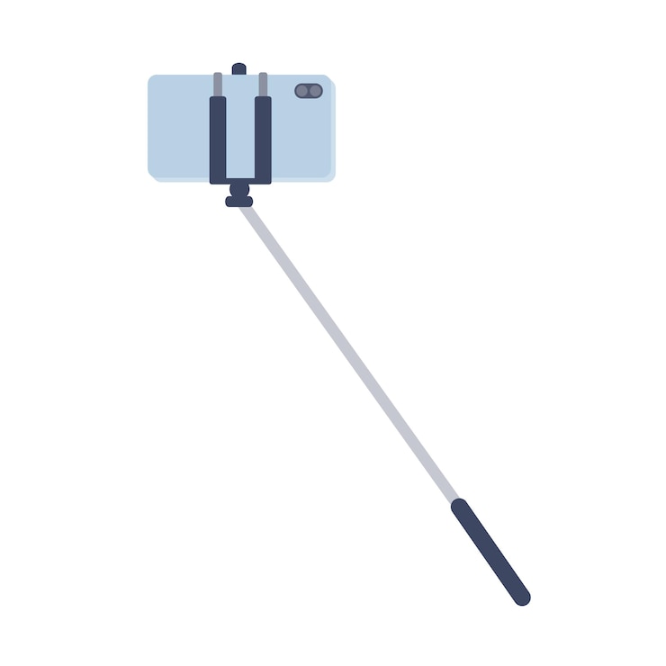Selfie stick płaski projekt ilustracji na białym tle