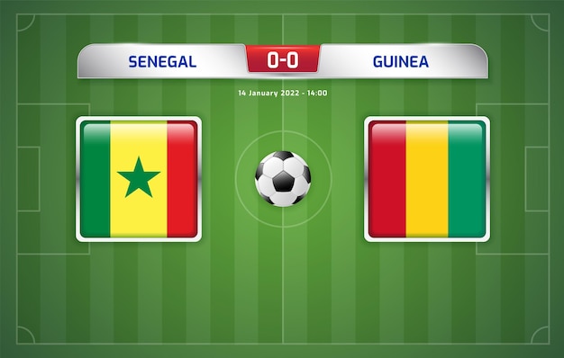 Senegal Vs Gwinea Tablica Wyników Transmitowana Sport Piłka Nożna Turniej Afryka 2021 Grupa B