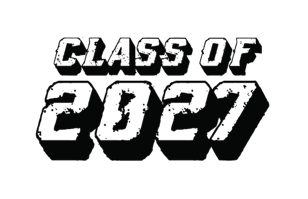 Plik wektorowy seniorzy klasa 2027 tekst wektor, projekt koszulki