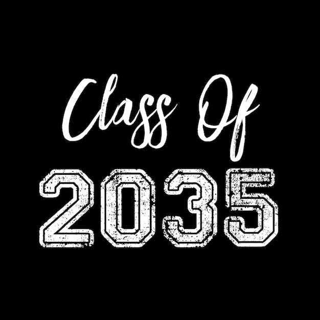 Seniorzy klasa 2035 tekst wektor, projekt koszulki