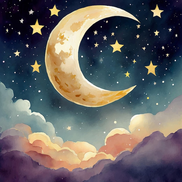 Plik wektorowy senny księżyc z gwiazdami