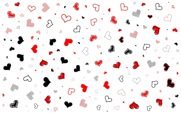 Serca na białym tle Bezszwowy wzór Ilustracja wektora