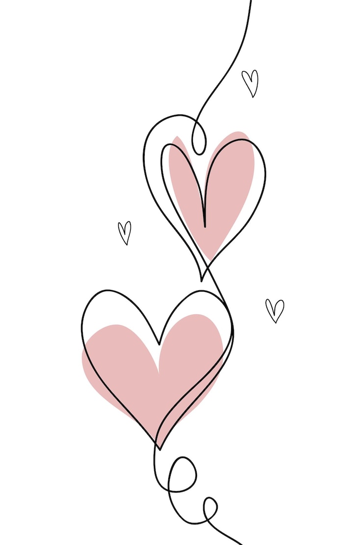 Wektor serce ciągły rysunek sztuki linii ręcznie rysowane ilustracji wektorowych doodle w linii ciągłej linia sztuki dekoracyjny projekt
