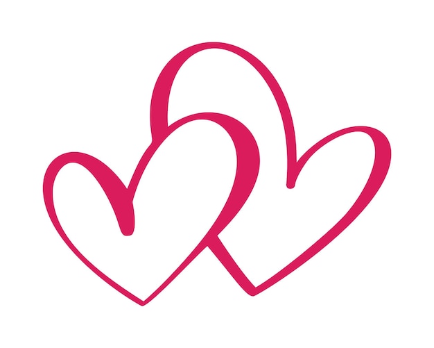 Plik wektorowy serce dwa znak miłości ikona na białym tle romantyczny symbol połączony pasja i ślub