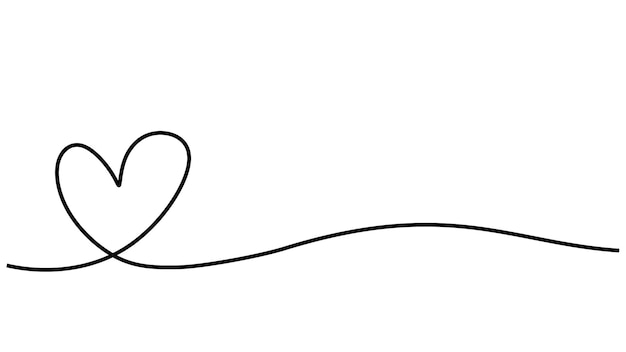 Plik wektorowy serce jeden rysunek linii wektor minimalny ręcznie rysowane symbol miłości