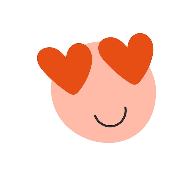 Plik wektorowy serce oczy twarz emotikon uśmiech miłość emoji ilustracja wektorowa zabawnych kreskówek mediów społecznościowych