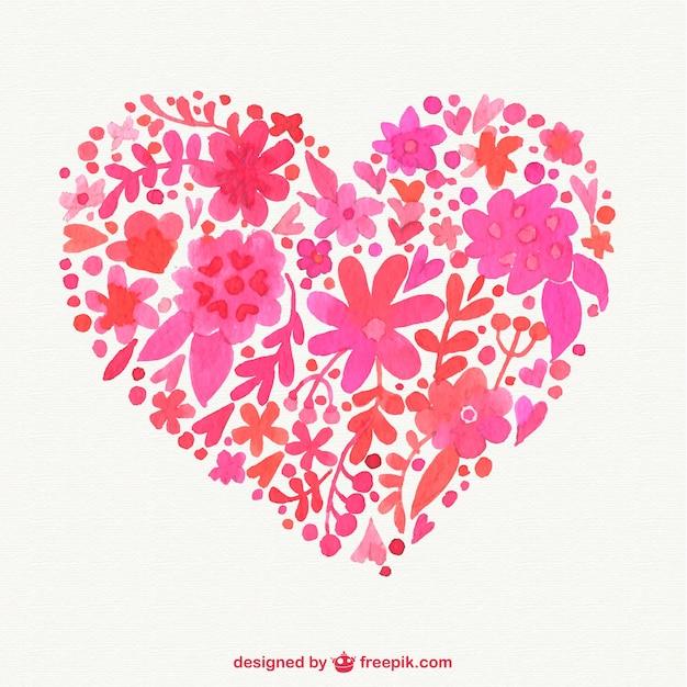 Plik wektorowy serce składa się z różowych kwiatów