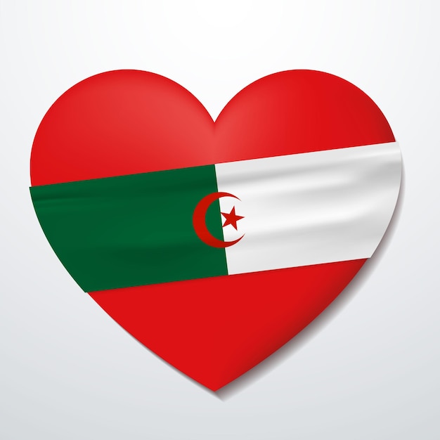 Plik wektorowy serce z flagą algierii