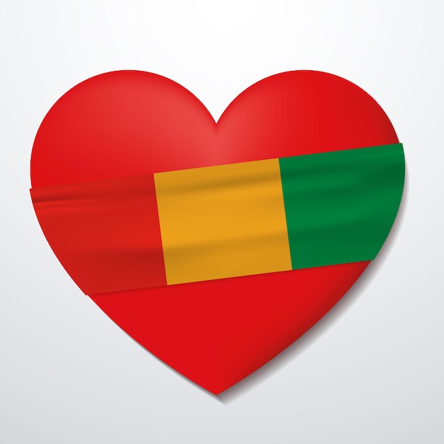 Plik wektorowy serce z flagą gwinei