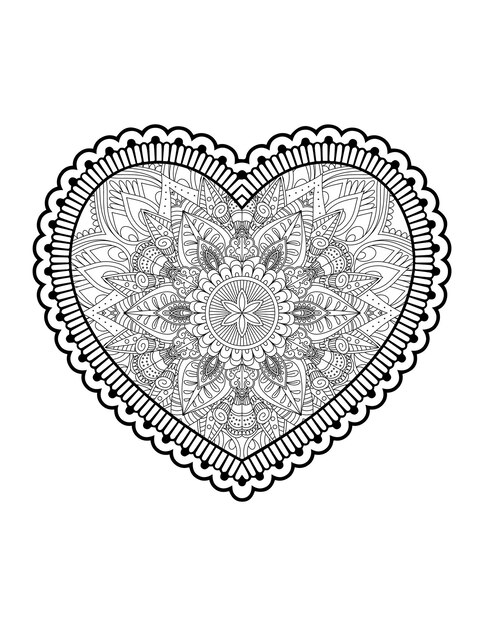 Serce Z Kwiecistą Mandalą. Serce Mandala.love.ozdobne Serce Z Sercem Mandala.mehndi Kwiat.