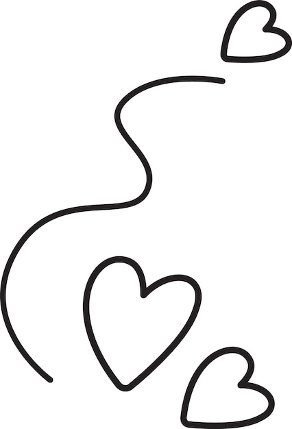 Plik wektorowy serce z zakrzywionym doodlem