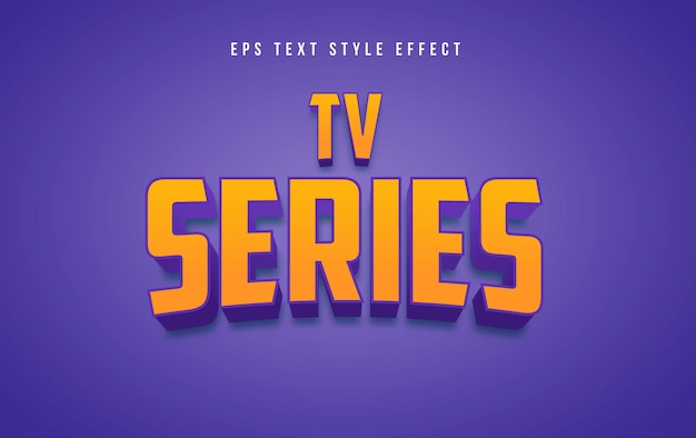 Serial Telewizyjny żółty Efekt Edytowalnego Stylu Tekstu 3d