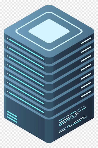 Plik wektorowy serwer izometryczny serwerownia sieciowa sprzęt komputerowy 3d przechowywanie bazy danych technologia izometryczna ilustracja wektorowa