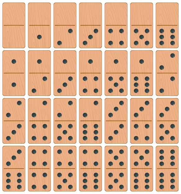 Plik wektorowy set domino na białym tle