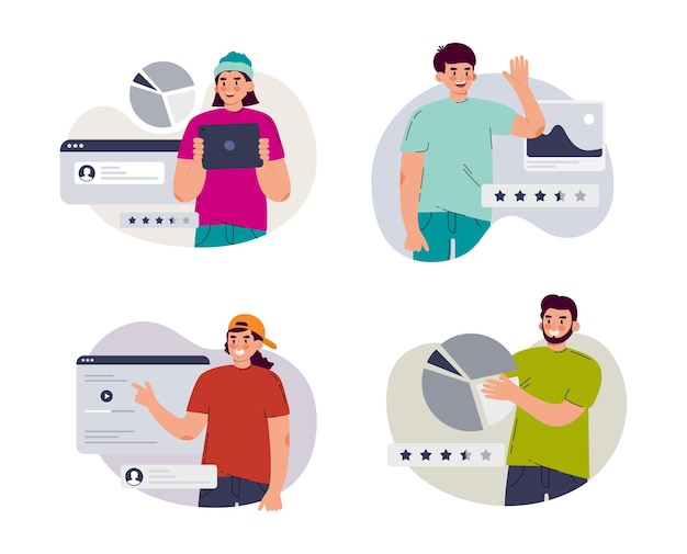 Set men to projektanci aplikacji mobilnych i stron internetowych Interfejs aranżacji projektanta UI ux