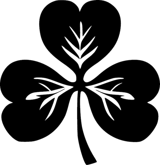 Plik wektorowy shamrock czarno-biały na białym tle ikona ilustracja wektorowa