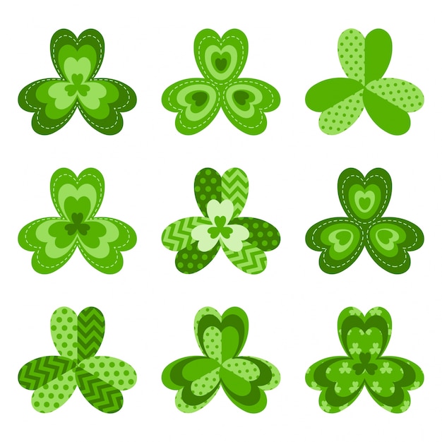 Shamrock Leaves Illustration Set