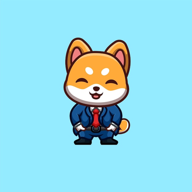 Shiba Inu Biznes Słodkie Kreatywne Kawaii Kreskówka Maskotka Logo