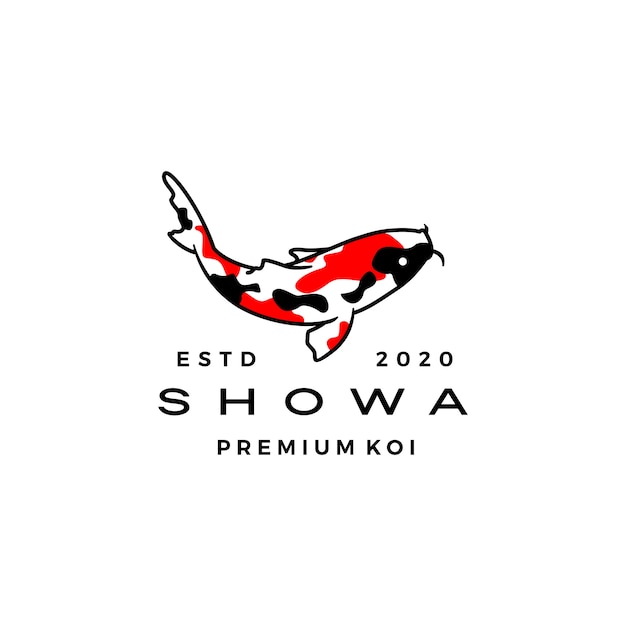 Showa Sanshoku Koi Ryb Logo Ikona Ilustracja
