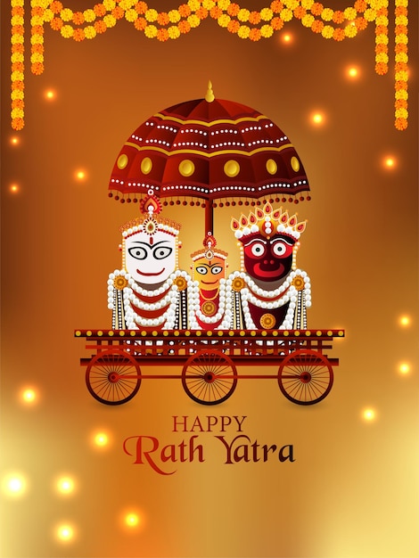 Shree Jagannath Rath Yatra Sztandar Ilustracji