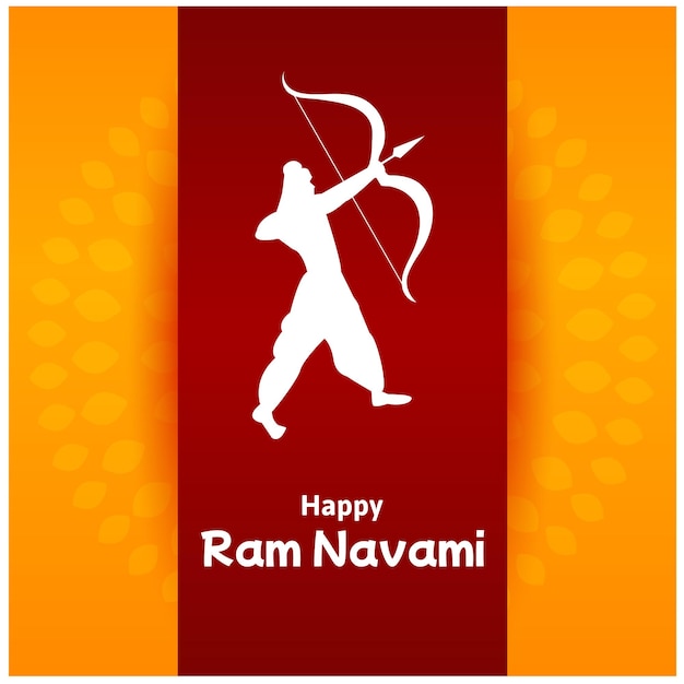 Shree Ram Navami Indian Hindu Festival Celebration Vector Design