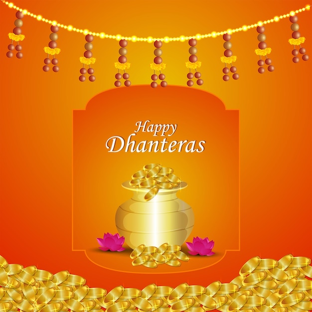 Shubh Dhanteras Indyjski Festiwal Kartkę Z życzeniami Uroczystości