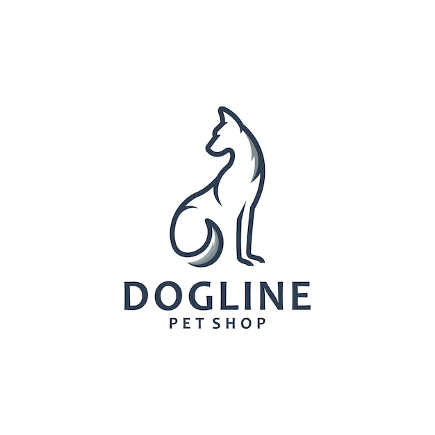 Siedzący Pies, Grafika Liniowa, Inspiracja Do Projektowania Logo