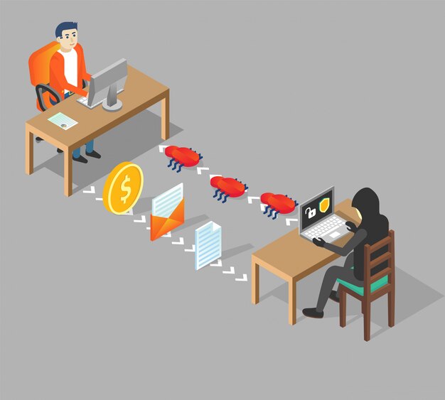 Siekać użytkownika pojęcia wektorową isometric ilustrację