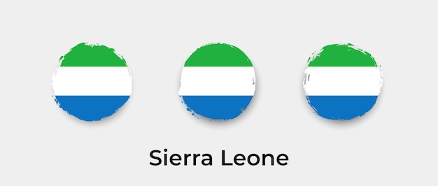 Sierra Leone Flaga Grunge Pęcherzyki Ikona Ilustracja Wektorowa