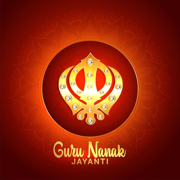 Sikh festiwal szczęśliwy guru purab celebracja tło z ilustracji wektorowych guru nanak dev ji