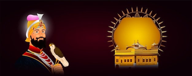 Plik wektorowy sikh guru, guru gobind singh jayanti