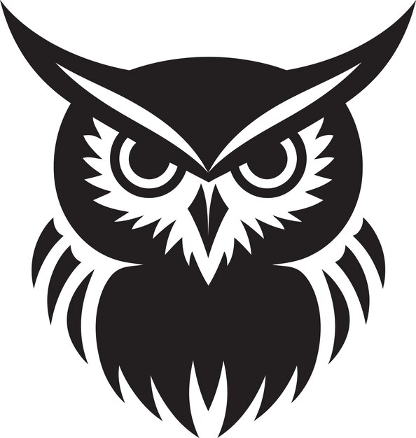 Plik wektorowy silent predator black owl wektor design iconsymbol of learning black geometric owl ilustracja