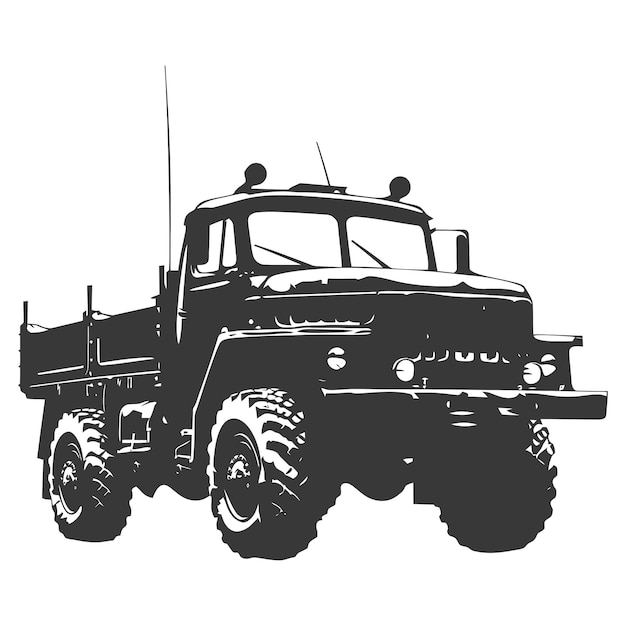 Plik wektorowy silhoueta ciężarówki wojskowej tylko czarny kolor