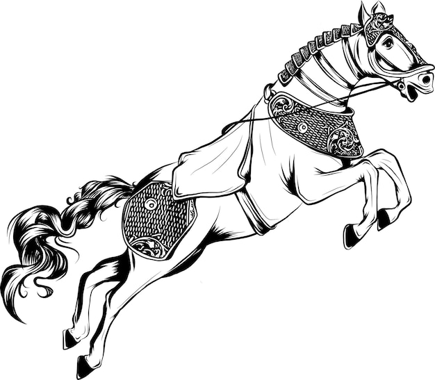Plik wektorowy silhoueta ilustracji o biegającym koniu