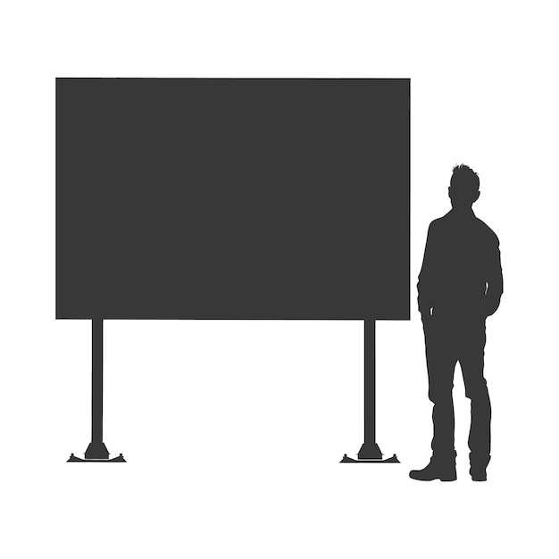 Plik wektorowy silhoueta pusty billboard pełny ciało czarny kolor tylko