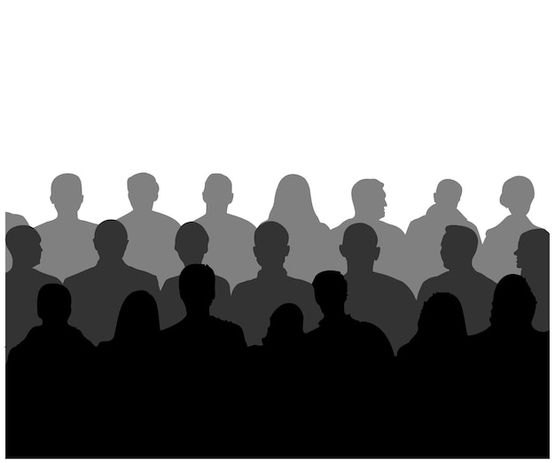 Silhoueta tłumu ludzi w audytorium