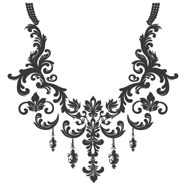 Plik wektorowy silhouette biżuteria naszyjnik akcesoria czarny kolor tylko