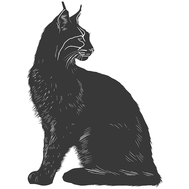 Plik wektorowy silhouette bobcat zwierzę tylko czarny kolor