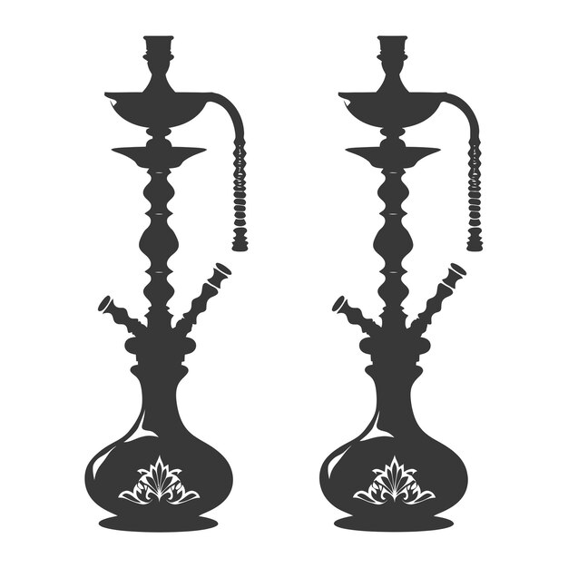 Plik wektorowy silhouette desarj tureckie hookahs tradycyjna shisha tylko czarny kolor